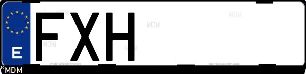 Matrícula española FXH, correspondiente al año 2007