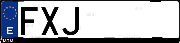 Matrícula española FXJ, correspondiente al año 2007
