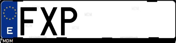 Matrícula española FXP, correspondiente al año 2007