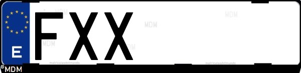 Matrícula española FXX, correspondiente al año 2007