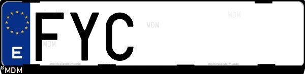 Matrícula española FYC, correspondiente al año 2007