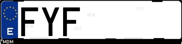 Matrícula española FYF, correspondiente al año 2007