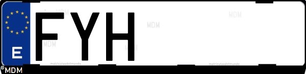 Matrícula española FYH, correspondiente al año 2007
