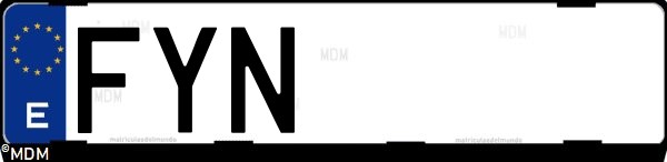 Matrícula española FYN, correspondiente al año 2007