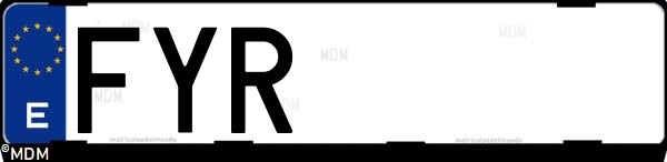 Matrícula española FYR, correspondiente al año 2007
