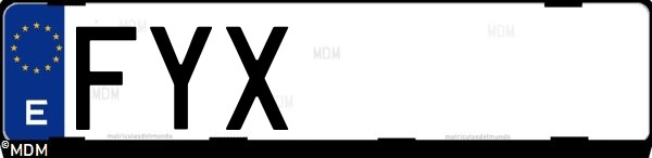 Matrícula española FYX, correspondiente al año 2007