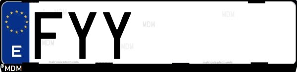 Matrícula española FYY, correspondiente al año 2007