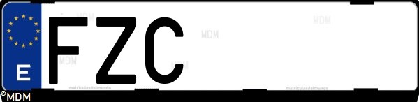 Matrícula española FZC, correspondiente al año 2008