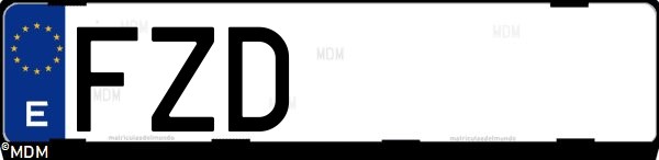Matrícula española FZD, correspondiente al año 2008