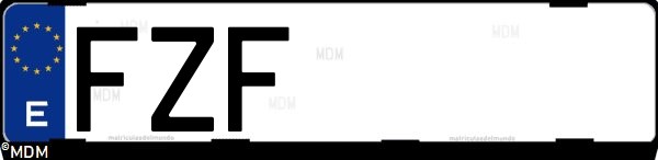 Matrícula española FZF, correspondiente al año 2008