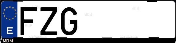 Matrícula española FZG, correspondiente al año 2008