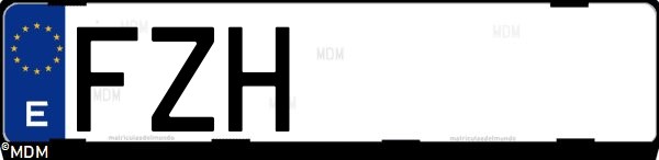 Matrícula española FZH, correspondiente al año 2008