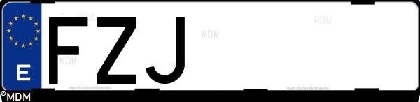 Matrícula española FZJ, correspondiente al año 2008