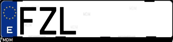 Matrícula española FZL, correspondiente al año 2008
