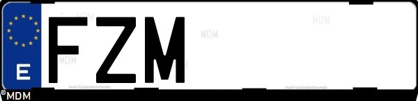 Matrícula española FZM, correspondiente al año 2008