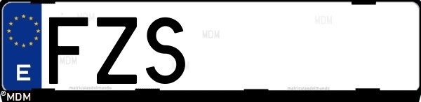 Matrícula española FZS, correspondiente al año 2008
