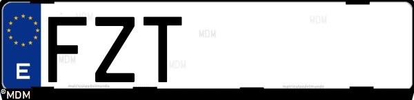 Matrícula española FZT, correspondiente al año 2008
