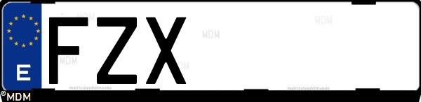 Matrícula española FZX, correspondiente al año 2008