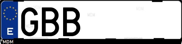 Matrícula española GBB, correspondiente al año 2008