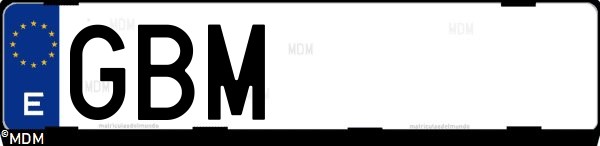 Matrícula española GBM, correspondiente al año 2008