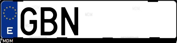 Matrícula española GBN, correspondiente al año 2008