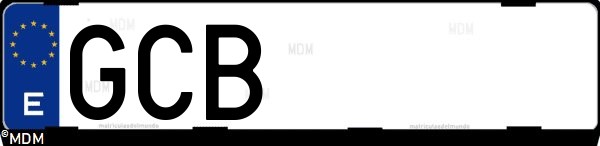 Matrícula española GCB, correspondiente al año 2008