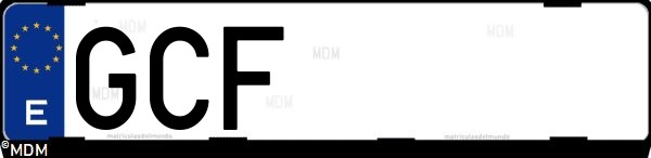 Matrícula española GCF, correspondiente al año 2008