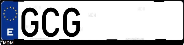 Matrícula española GCG, correspondiente al año 2008