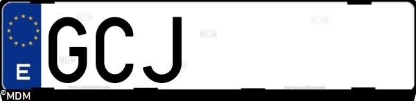 Matrícula española GCJ, correspondiente al año 2008