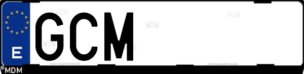 Matrícula española GCM, correspondiente al año 2008