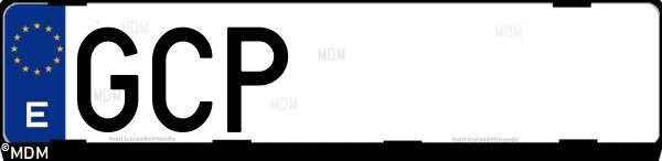 Matrícula española GCP, correspondiente al año 2008