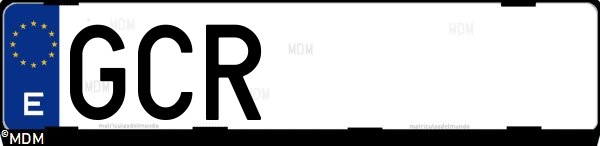Matrícula española GCR, correspondiente al año 2008