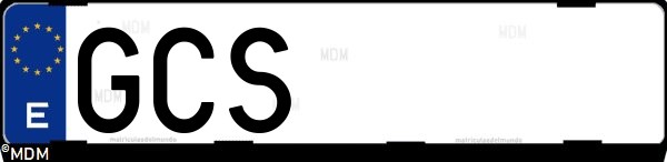 Matrícula española GCS, correspondiente al año 2008