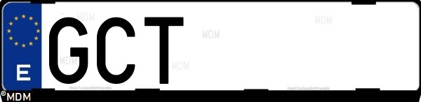 Matrícula española GCT, correspondiente al año 2008