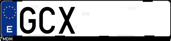 Matrícula española GCX, correspondiente al año 2008