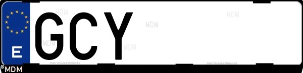 Matrícula española GCY, correspondiente al año 2008