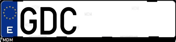 Matrícula española GDC, correspondiente al año 2008