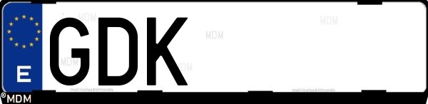 Matrícula española GDK, correspondiente al año 2008