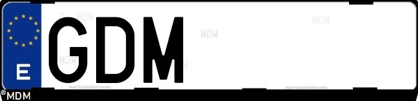 Matrícula española GDM, correspondiente al año 2008