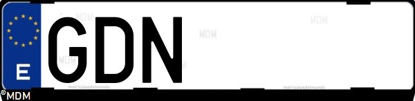 Matrícula española GDN, correspondiente al año 2008