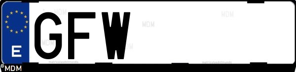 Matrícula española GFW, correspondiente al año 2008