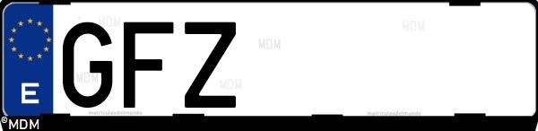 Matrícula española GFZ, correspondiente al año 2008