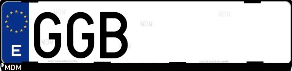 Matrícula española GGB, correspondiente al año 2008
