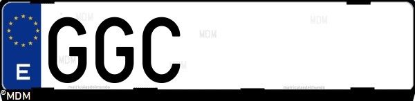 Matrícula española GGC, correspondiente al año 2008