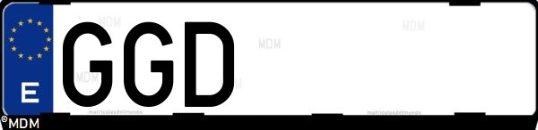 Matrícula española GGD, correspondiente al año 2008