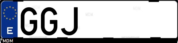 Matrícula española GGJ, correspondiente al año 2008