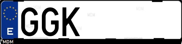 Matrícula española GGK, correspondiente al año 2008