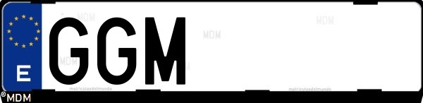 Matrícula española GGM, correspondiente al año 2008