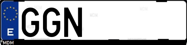Matrícula española GGN, correspondiente al año 2008