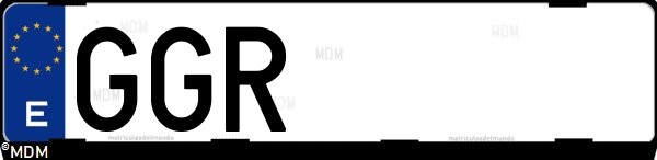 Matrícula española GGR, correspondiente al año 2008